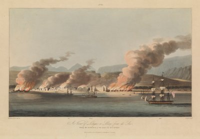 Seize vues de Plaves dans le golfe Persique contre les pirates arabes - R. (after) Temple