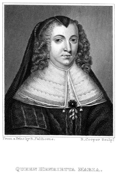 Henriette Marie 1609-1669, reine consort du roi Charles Ier 1600-1649, 19e siècle - R. Cooper