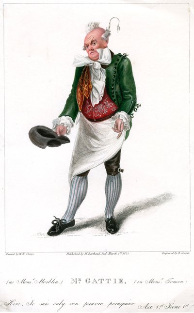 M. Gattie en Monsieur Morbleu dans Monsieur Tonson, 1822 - R. Cooper