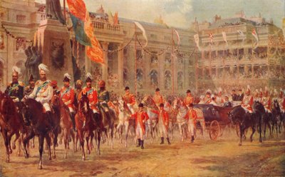 Le cortège du jubilé de la reine en route vers l