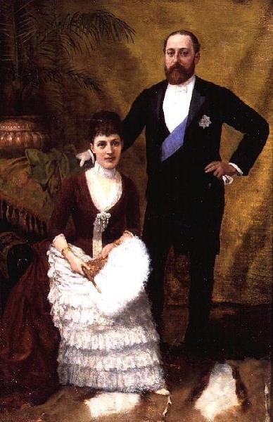 Roi Édouard VII (1841-1910) et sa femme la reine Alexandra (1844-1925) 1887 - R. Forester