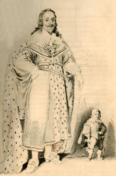 Jeffery Hudson, âgé de 30 ans, 18 pouces de haut. - Nain du roi Charles Ier, 1821 - R. Page