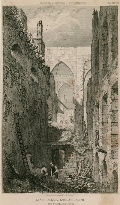Longue Galerie, Chapelle Saint-Étienne, Westminster, Londres, vue vers le nord - R. W. Billings