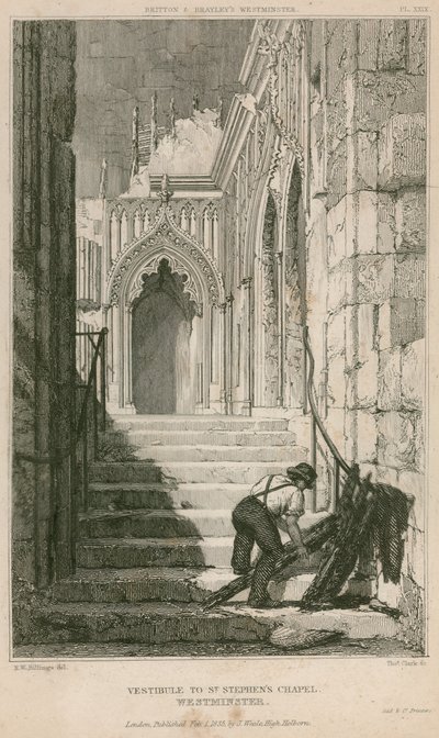 Vestibule de la chapelle Saint-Étienne, palais de Westminster - R. W. Billings