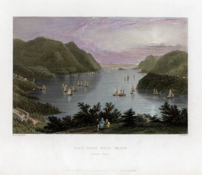 Le fleuve Hudson vu de West Point, USA, 1837 - R. Wallis