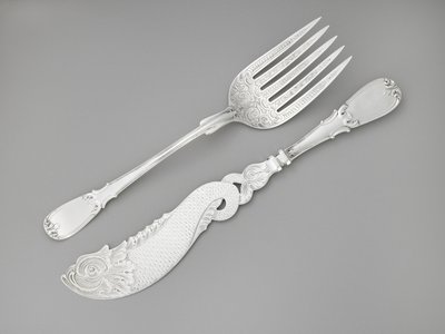 Fourchette et couteau à poisson, vers 1835-1845 (argent) - R. and W. Wilson