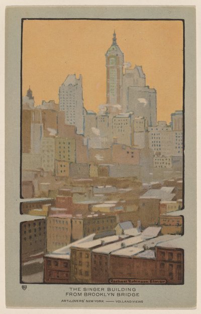 Le Singer Building depuis le pont de Brooklyn - Rachael Robinson Elmer