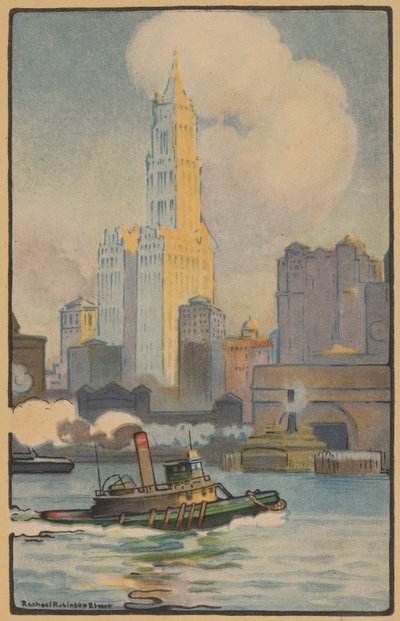 Le bâtiment Woolworth depuis le ferry, 1914 - Rachael Robinson Elmer