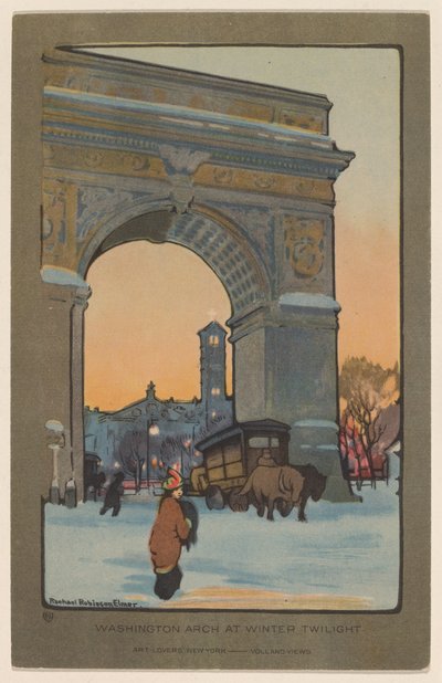 Arc de Washington au Crépuscule Hivernal - Rachael Robinson Elmer