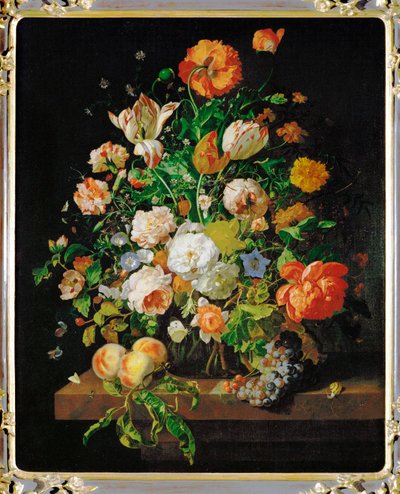 Un bouquet de fleurs (peinture sur toile) - Rachel Ruysch