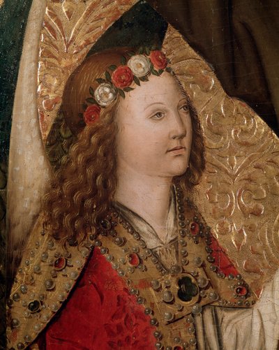 Un ange, détail du retable de Saint Bernardin de Sienne - Rafael & Figuera Joan (active c.1454 1477) Tomas