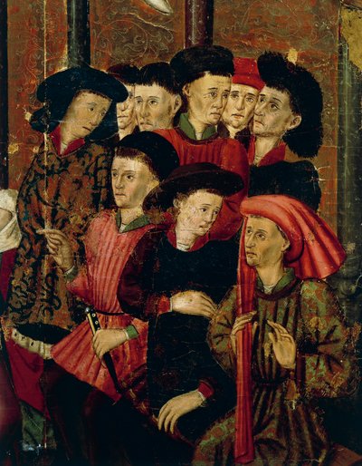 Prédication, détail du retable de San Bernardino, par Joan Figuera et Tomas Rafael (actif dans la seconde moitié du 16e siècle), tempera sur panneau, 399x253 cm (détail) - Rafael & Figuera Joan (active c.1454 1477) Tomas