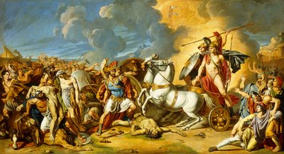 Une scène des guerres de Troie - Rafaelle Calliano