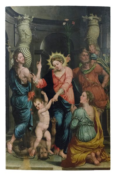 Madonna du secours entre Saint Jean-Baptiste et Saint Christophe - Raffaellino di Michelangelo (16th century)
