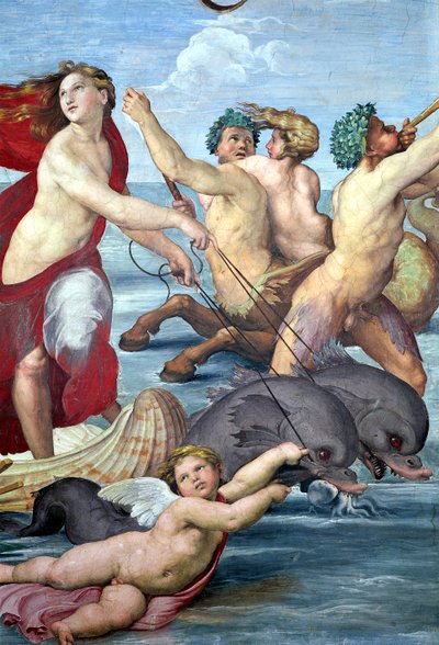 Galatée (détail) des tritons et dauphins - Raffaello Sanzio Raphael