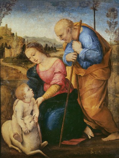 La Sainte Famille avec un agneau - Raffaello Sanzio Raphael
