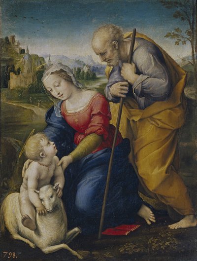 La Sainte Famille avec un agneau - Raffaello Sanzio Raphael