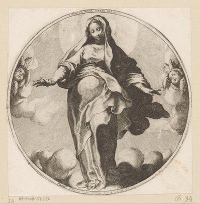 Marie dans les nuages - Raffaello Schiaminossi