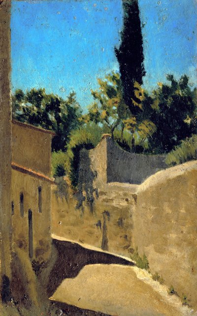 Route avec effet de soleil. Environs de Florence, vers 1861-62 - Raffaello Sernesi