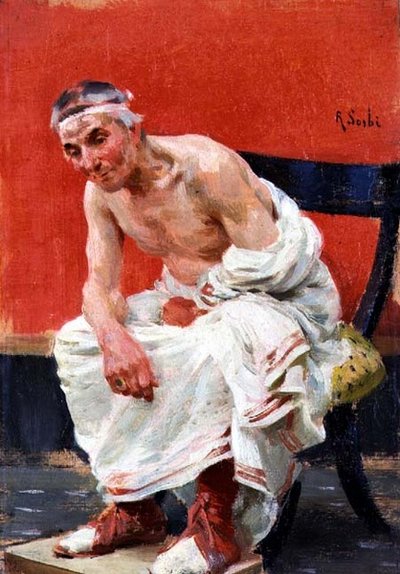 Un Moment de Réflexion (Un Momento di Pensiero) - Raffaello Sorbi