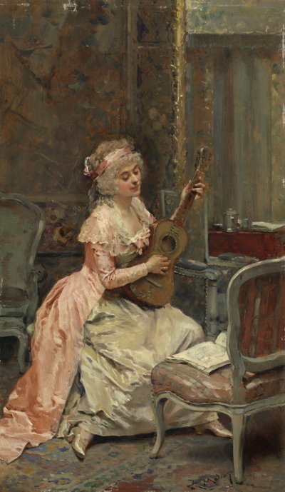 Femme avec une guitare, vers 1870 - Raimundo de Madrazo y Garreta