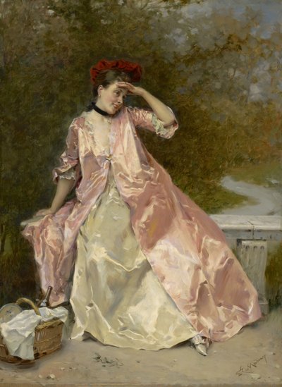 Femme avec un panier de pique-nique - Raimundo de Madrazo y Garreta