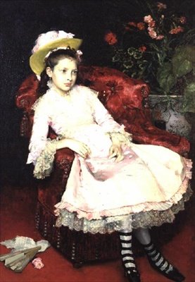 Jeune dame en rose - Raimundo de Madrazo y Garreta