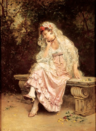 Jeune femme dans un jardin - Raimundo de Madrazo y Garreta