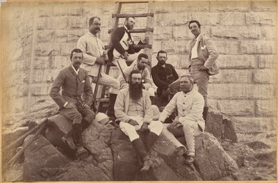Personnel dirigeant de Messrs. Glover & Co. au pont du Sindh (recto, en haut) - Raja Deen Dayal