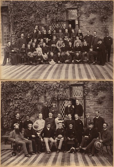 Classe primaire de la Bishop Cotton School, Shimla (recto) ; élèves et enseignants des classes supérieures de la Bishop Cotton School, Shimla (verso) - Raja Deen Dayal