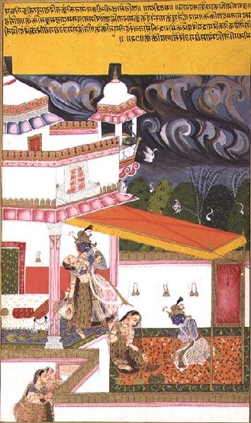 Folio 72. Krishna cajole Radha alors qu