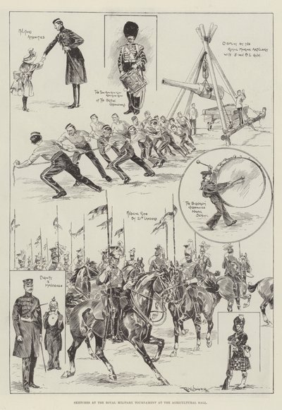 Croquis au tournoi militaire royal au Agricultural Hall - Ralph Cleaver