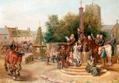 Proclamation de la foire de Stagshaw à Corbridge - Ralph Hedley