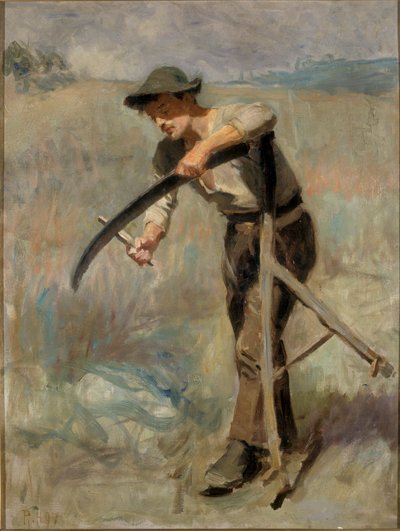 Aiguiser la faux, 1897 - Ralph Hedley