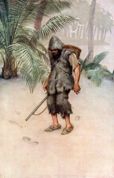 Illustration pour Robinson Crusoé par Daniel Defoe - Ralph Noel Pocock