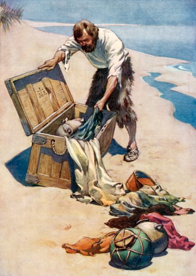 Illustration pour Robinson Crusoé par Daniel Defoe - Ralph Noel Pocock