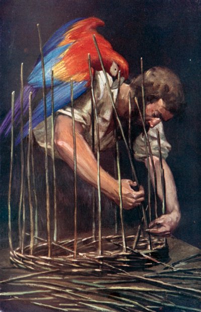 Illustration pour Robinson Crusoé de Daniel Defoe - Ralph Noel Pocock