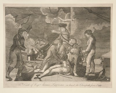 La mort du capitaine James Lawrence à bord du Chesapeake, 1er juin 1813 - Ralph Rawdon