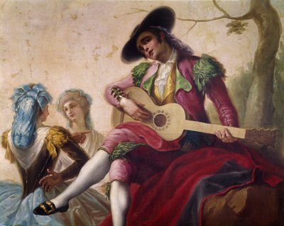 Joueur de guitare, détail (Carton pour tapisserie) - Ramon Bayeu y Subias