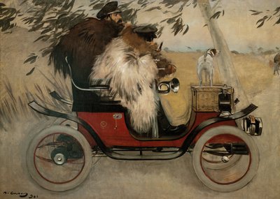 Ramon Casas et Pere Romeu en automobile - Ramón Casas