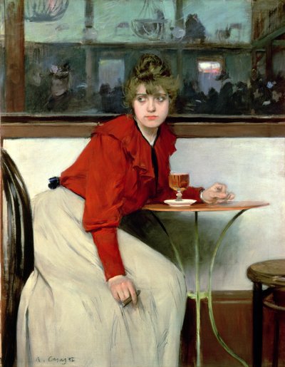 Chica dans un bar - Ramon Casas i Carbo