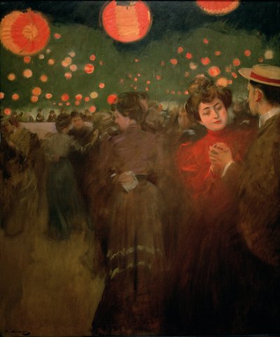 La fête en plein air, vers 1901-02 - Ramon Casas i Carbo