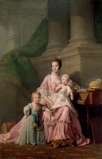 La reine Charlotte 1744-1818, avec ses deux fils aînés, 1769 - Ramsay