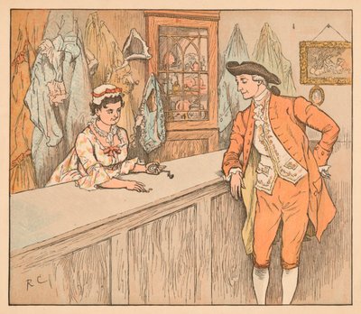 Client dans un prêteur sur gages, vers 1885, 1934 - Randolph Caldecott