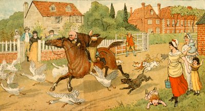 John Gilpin galope à travers un village, 1878, vers 1918 - Randolph Caldecott