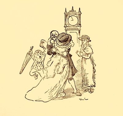 John Gilpin est réuni avec sa femme et ses enfants, 1878 - Randolph Caldecott