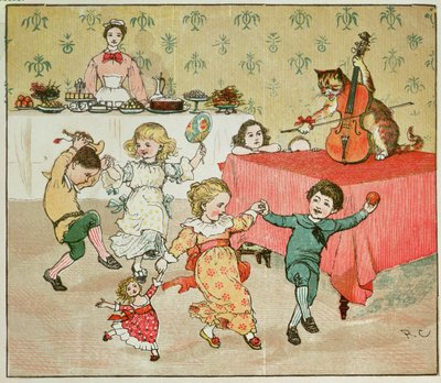 Le Chat et le Violon et la fête des enfants, illustration de Hey Diddle Diddle - Randolph Caldecott