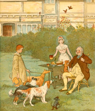 Le garçon fermier avec les chiens de son maître, c1881 - Randolph Caldecott