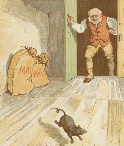 La maison que Jack a construite, comptine cumulative. Le rat qui a mangé le malt. Illustration de Randolph Caldecott - Randolph Caldecott