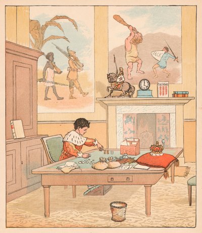 Le roi était dans son comptoir, comptant son argent, 1880 - Randolph Caldecott